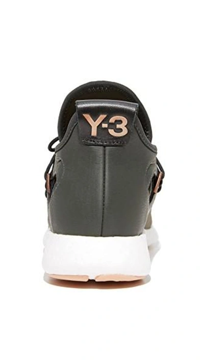Shop Y-3 Elle Run Sneakers In Black Olive/copper Met/black