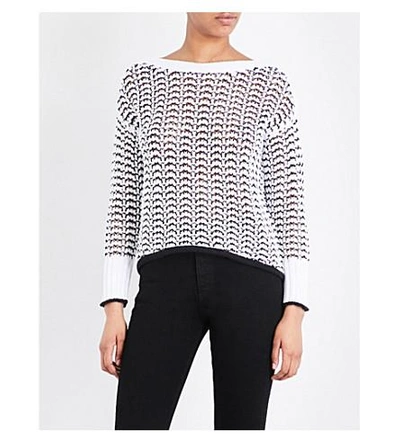 Shop Rag & Bone Daniela Chunky-knit Cotton-blend Sweater In White