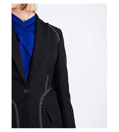 Shop Antonio Berardi Button-trimmed Cotton-blend Jacket In Nero
