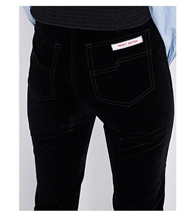 Shop Marc Jacobs Straight High-rise Velvet Pants In Black