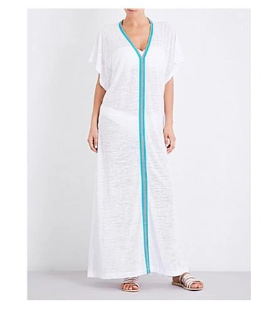Shop Pitusa Abaya Cotton-blend Dress In White