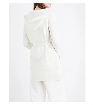 Shop Max Mara Tecla Hooded Wool And Cashmere-blend Cardigan In Ivory