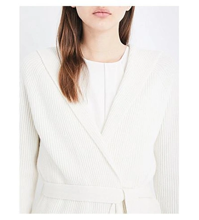 Shop Max Mara Tecla Hooded Wool And Cashmere-blend Cardigan In Ivory