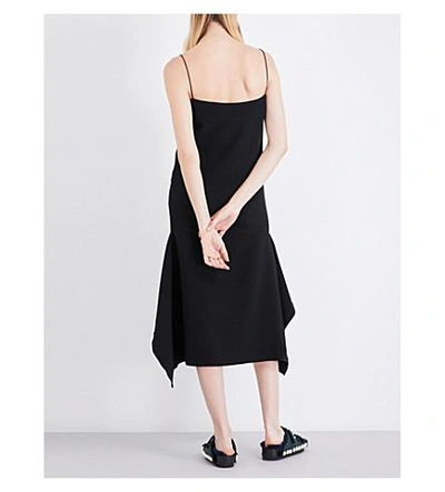 Shop Dion Lee Spaghetti-strap Crepe Dress In Black