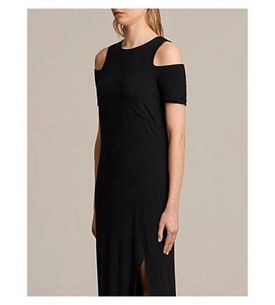 Shop Allsaints Soraia Woven Maxi Dress In Black