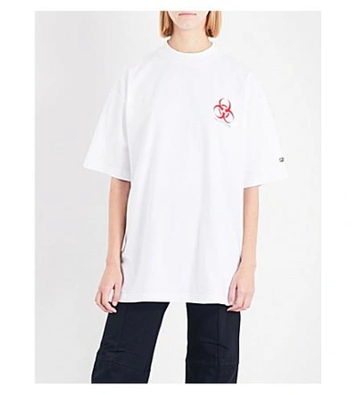 Shop Vetements Volunteer Cotton-jersey T-shirt In White