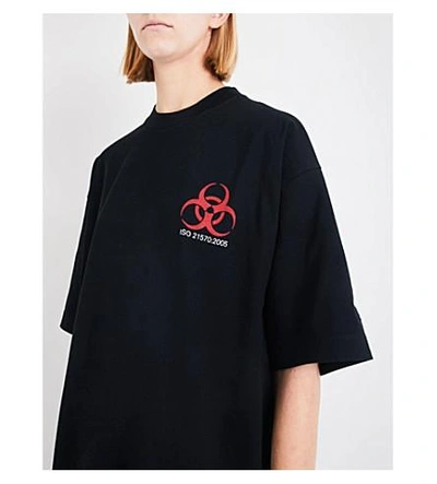 Shop Vetements Volunteer Cotton-jersey T-shirt In Black