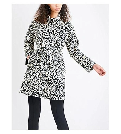 Maje Guillaume Leopard print Stretch cotton Trench Coat In Printed ModeSens