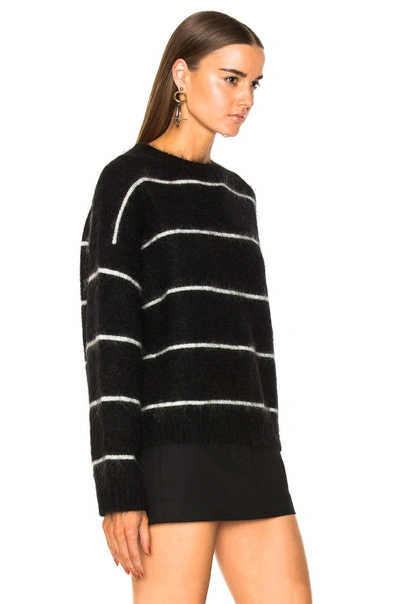 Shop Acne Studios Rhira Mohair Sweater In Black & White Stripe