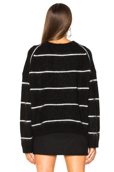 Shop Acne Studios Rhira Mohair Sweater In Black & White Stripe
