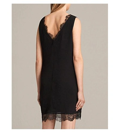 Shop Allsaints Camia Lace Trim Dress In Black