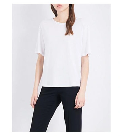 Shop Theory Eligia Cotton-blend T-shirt In White
