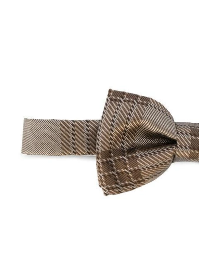 Shop Valentino Checked Bow Tie - Brown
