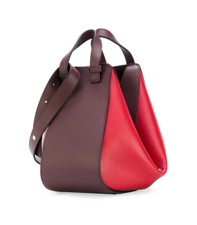 Shop Loewe Red & Burgundy Two-tone Hammock Bag In Red/burgundy