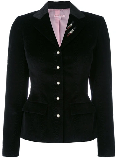 Olympia Le-tan Blazer With Sequin Appliqué - Black