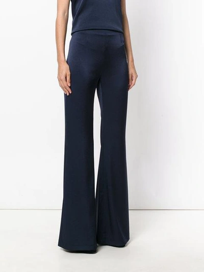 Shop Galvan High-waisted Flared Trousers In Blue