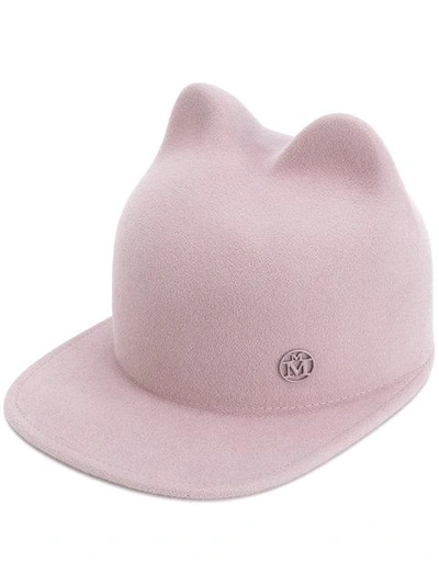 Maison Michel 'jamie' Rabbit Furfelt Cap In Pink