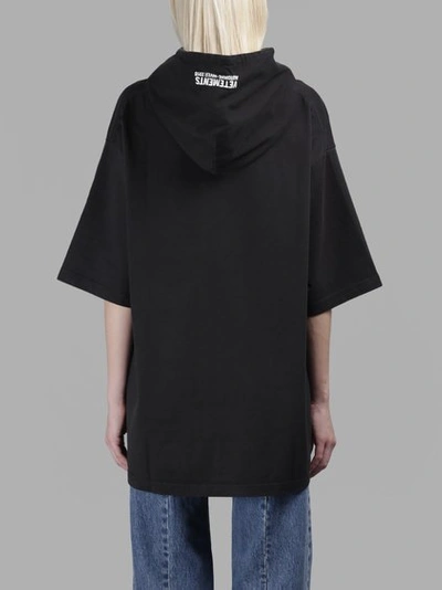 Shop Vetements Women's Black Short Sleeves Hooded Tee