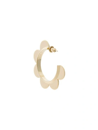 Shop Simone Rocha Scalloped Floral Hoop Earrings