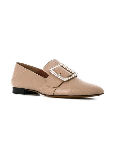 Shop Bally Buckle Detail Loafers In 23350 Skin 16
