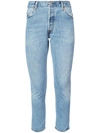 Re/done Taillenhohe Cropped-jeans In Blue