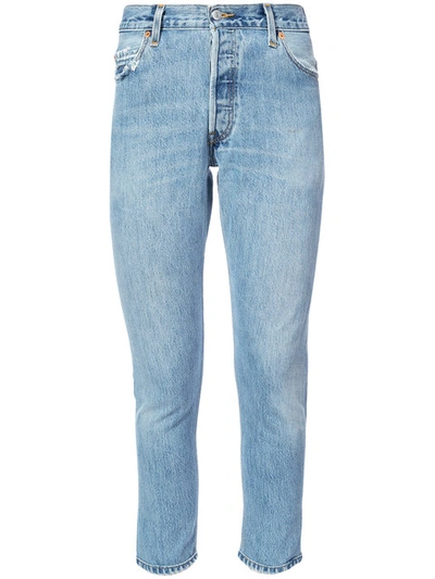 Re/done Taillenhohe Cropped-jeans In Blue