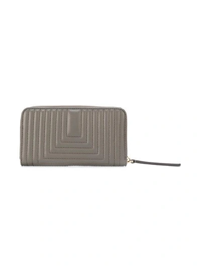 Shop Fendi Quilted Zip-around Wallet - Grey