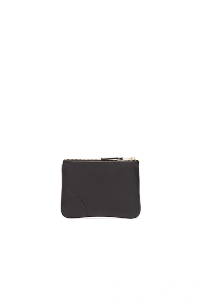 Comme Des Garçons Logo-print Top-zip Leather Wallet In Black