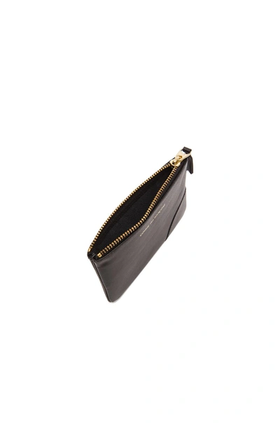 Comme Des Garçons Logo-print Top-zip Leather Wallet In Black
