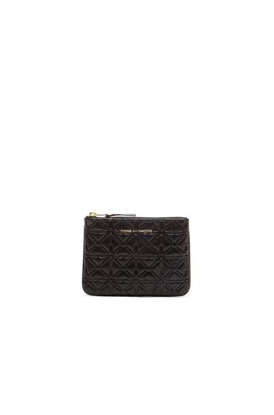 Shop Comme Des Garçons Small Star Embossed Pouch In Black