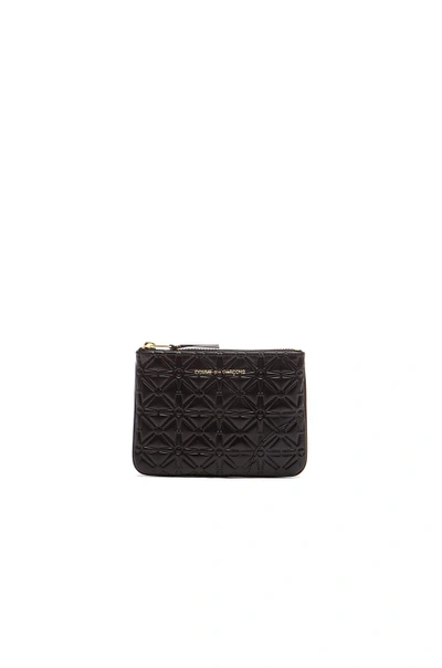 Comme Des Garçons 'classic Embossed A' Purse In Black