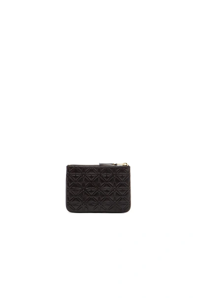 Shop Comme Des Garçons Small Star Embossed Pouch In Black