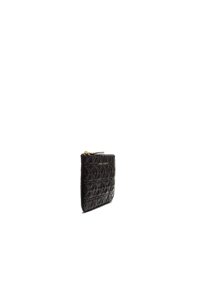 Shop Comme Des Garçons Small Star Embossed Pouch In Black