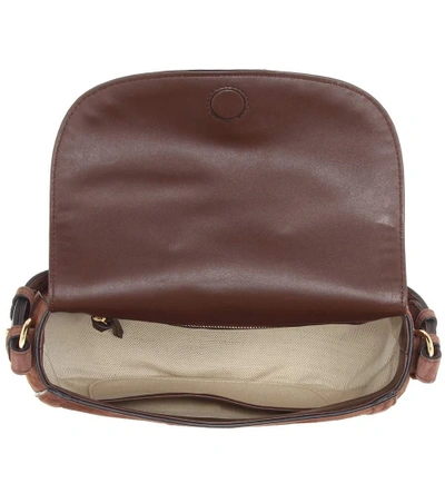 Shop Altuzarra Ghianda Saddle Knot Suede Shoulder Bag In Brown