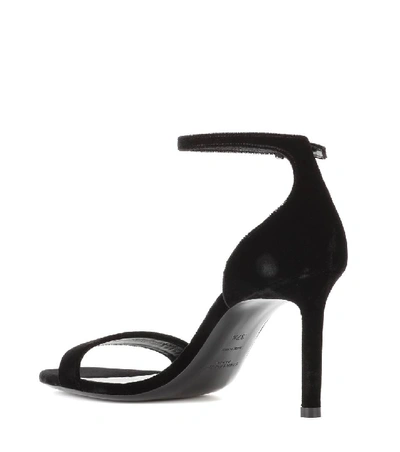 Shop Saint Laurent Amber 85 Velvet Sandals