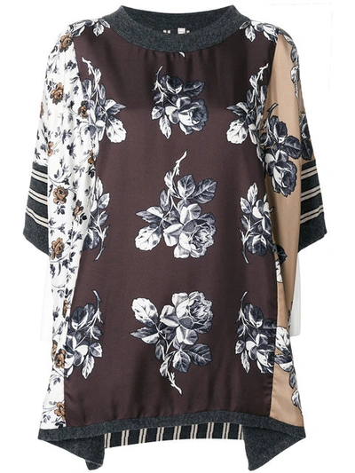 Antonio Marras Floral Embroidered Top In Brown | ModeSens