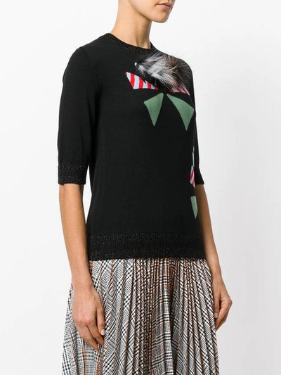 Shop Fendi Appliqué Round-neck Pullover