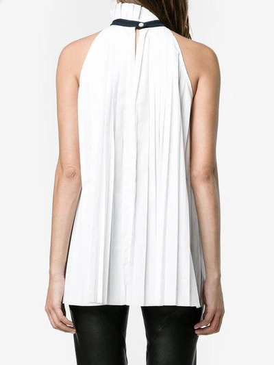 Shop Monographie Pleated Back Sleeveless Shirt In White