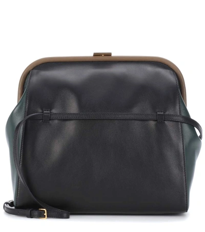 Marni Leather Shoulder Bag In Black