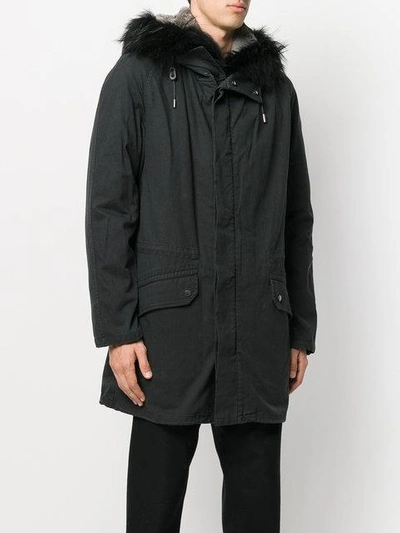 Shop Yves Salomon Homme Fur-trim Parka Coat - Black