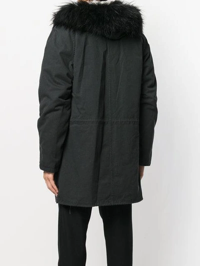 Shop Yves Salomon Homme Fur-trim Parka Coat - Black