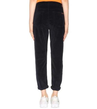 Shop 7 For All Mankind Josefina Corduroy Boyfriend Trousers In Blue