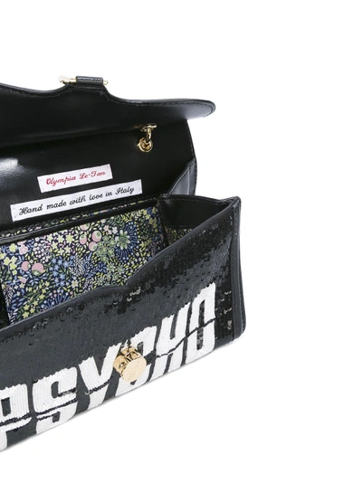 Shop Olympia Le-tan Mini Marguerite 'psycho' Bag In Black