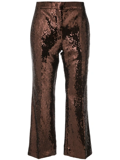 N°21 Cropped Flare Trousers In Brown
