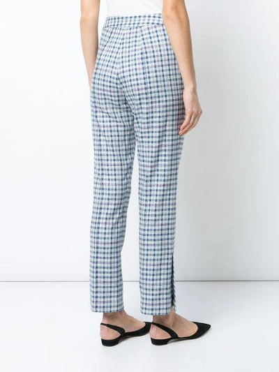 Shop Rosie Assoulin Checked Cropped Trousers - Blue