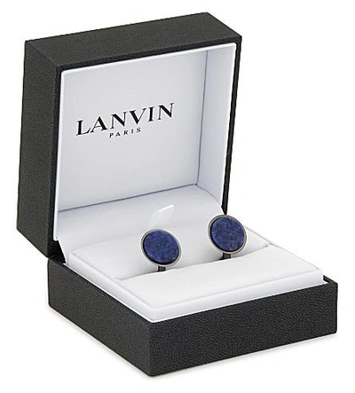 Shop Lanvin Round Cufflinks In Blue