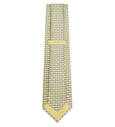 Shop Brioni Interlocking Circle Silk Tie In Gold