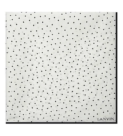 Shop Lanvin Polka Dot Silk Pocket Square In White