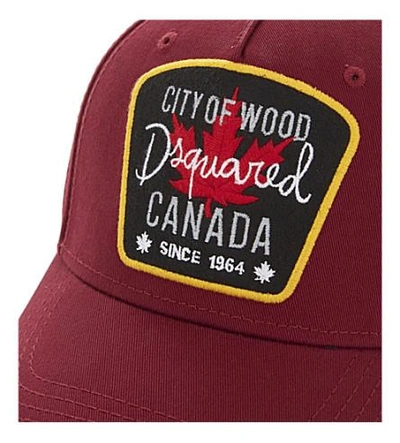 Shop Dsquared2 Canada Patch Cotton Strapback Cap In Red