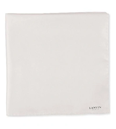 Shop Lanvin Silk Pocket Square In White